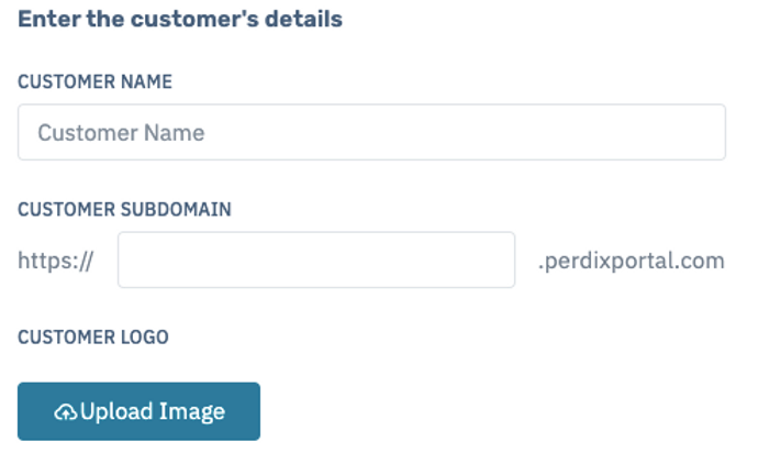 Customer details screen